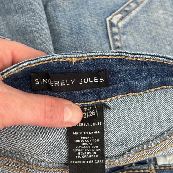 Sincerely Jules Jean‎ Shorts 3 Frayed Distressed Destroyed Ripped Festival Beach - Picture 9 of 10